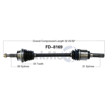 Surtrack Axle Cv Axle Shaft, Fd-8169 FD-8169